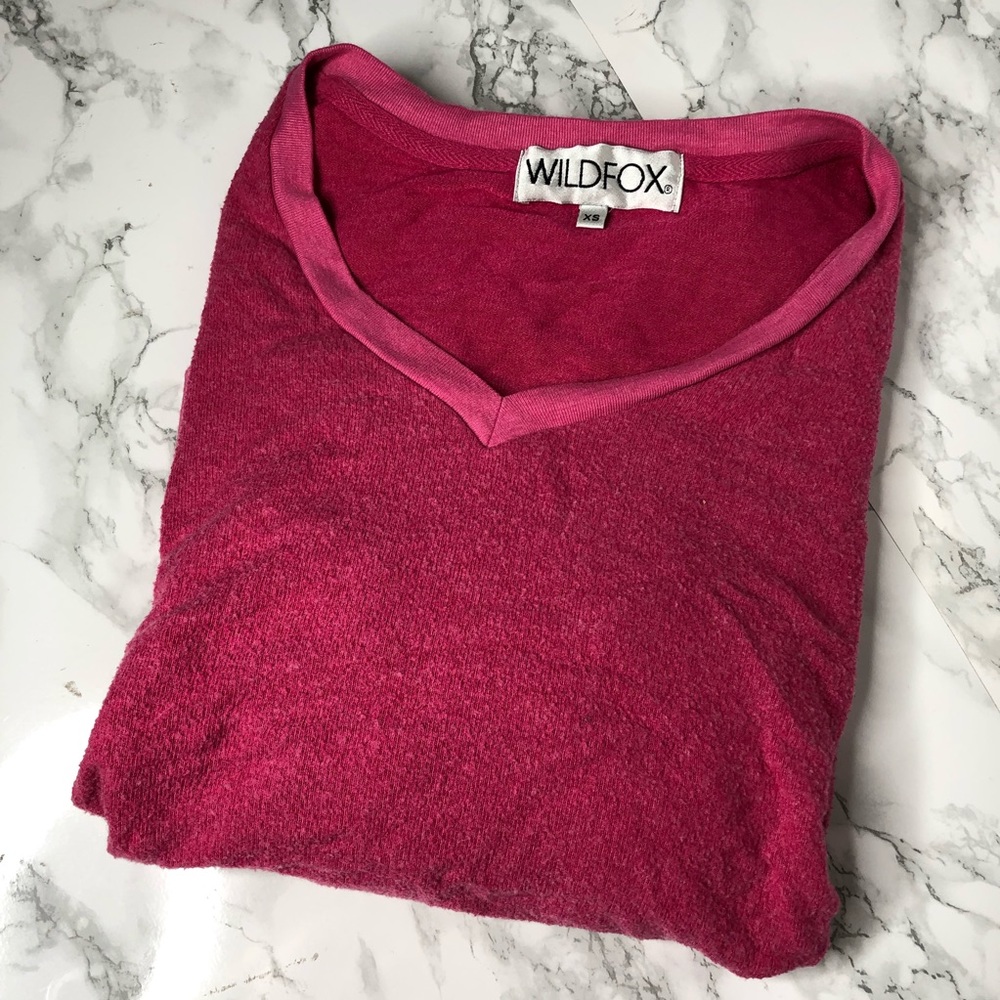 Wildfox V Neck Terry sweater XS